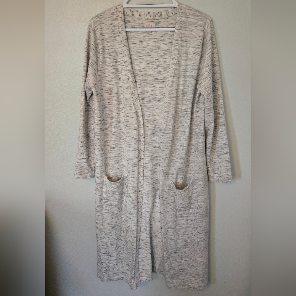 Pixley | Light Gray Long Button Up Cardigan Size Large